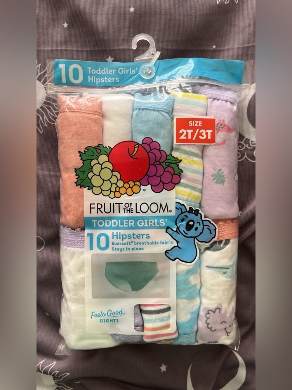 Fruit of the Loom Toddler Girls' 10-Pack Hipsters – Pastel Multi
